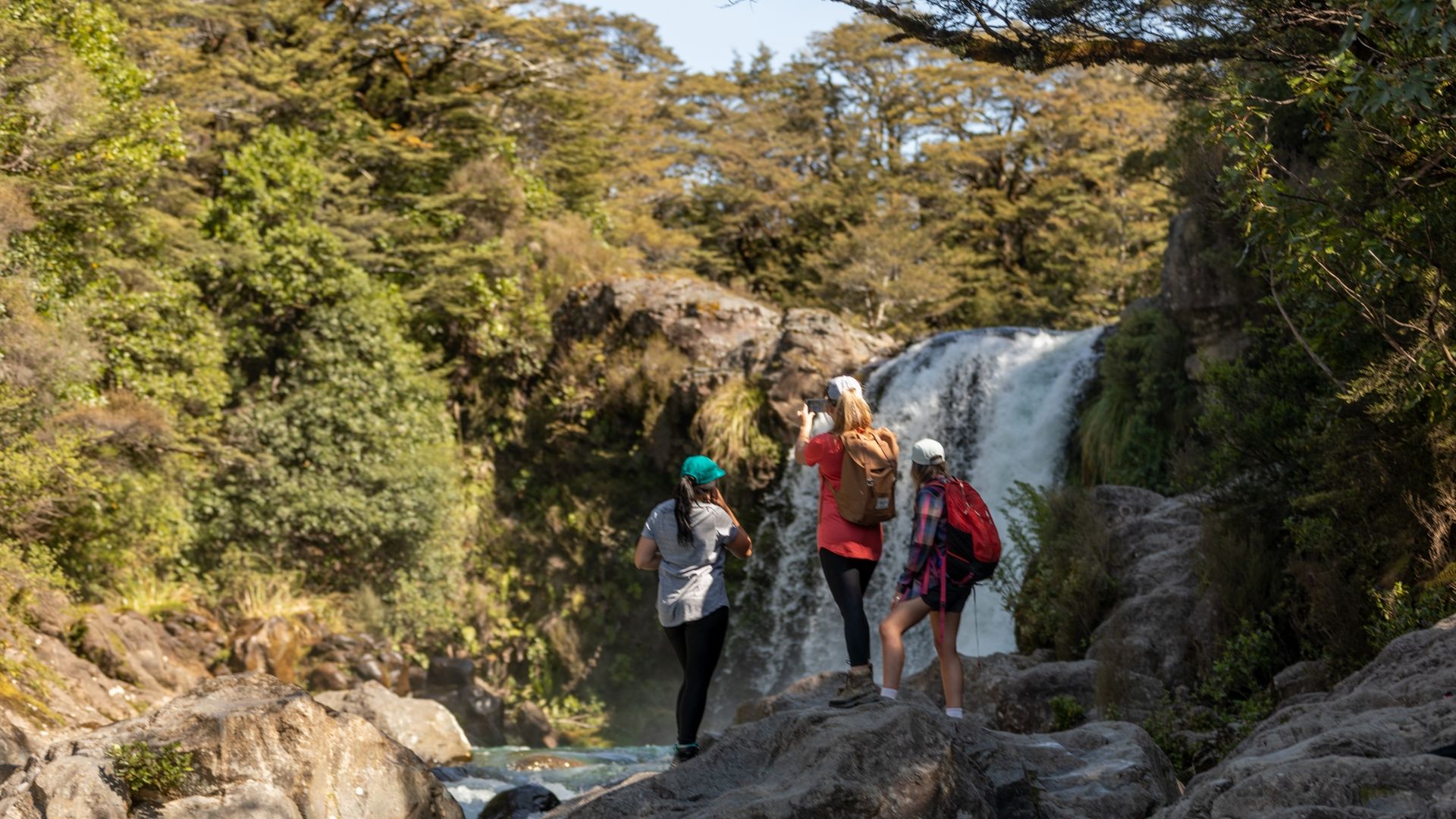 Friends taking photos of Tawhai Falls, Tongariro National Park - Visit Ruapehu.jpg